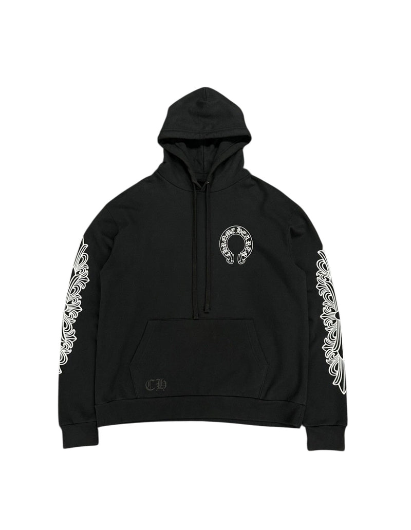 Chrome hearts floral horseshoe zip up hoodie