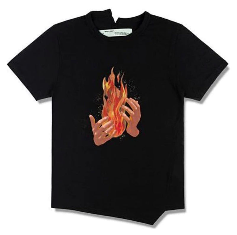 OFF-WHITE Virgil Abloh Black Diag Fire Tee