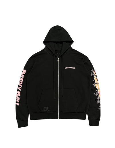Chrome hearts deadly doll pink cross zip up hoodie