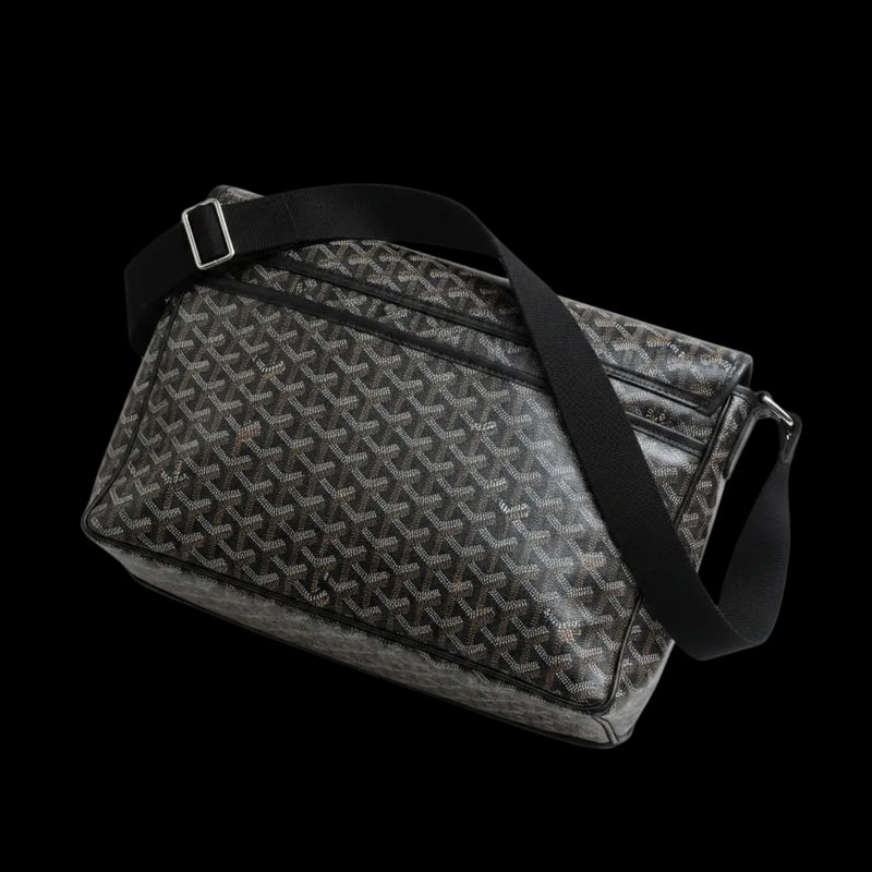 Goyard Black Canvas Goyardine Capetien Messenger Bag