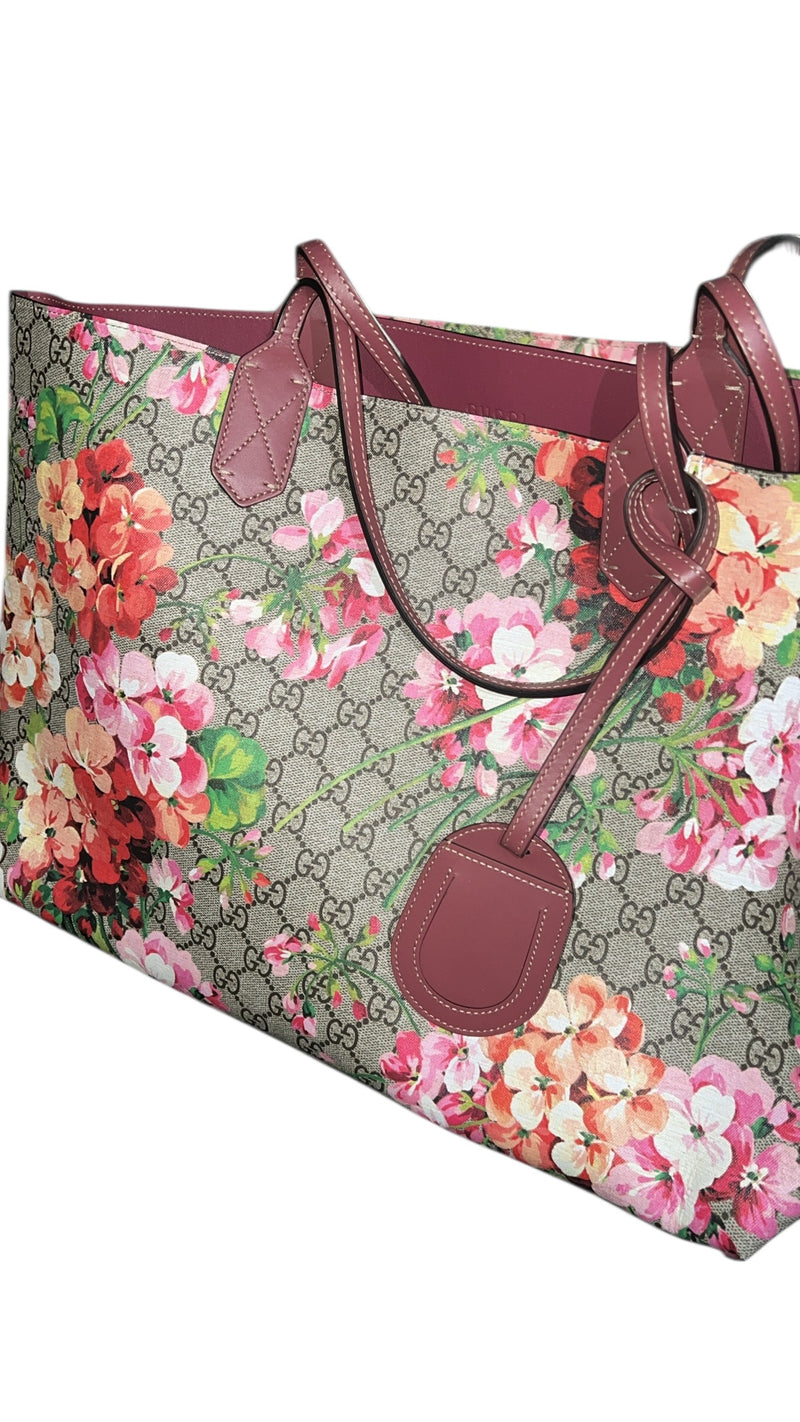 Gucci Tote Bag Floral Reversible Blooms Flower