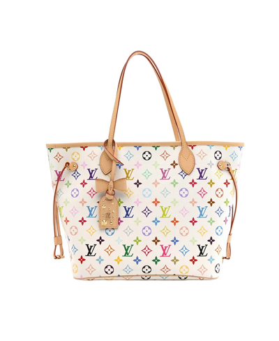 LV X TM Monogram Multicolor Neverfull MM White
