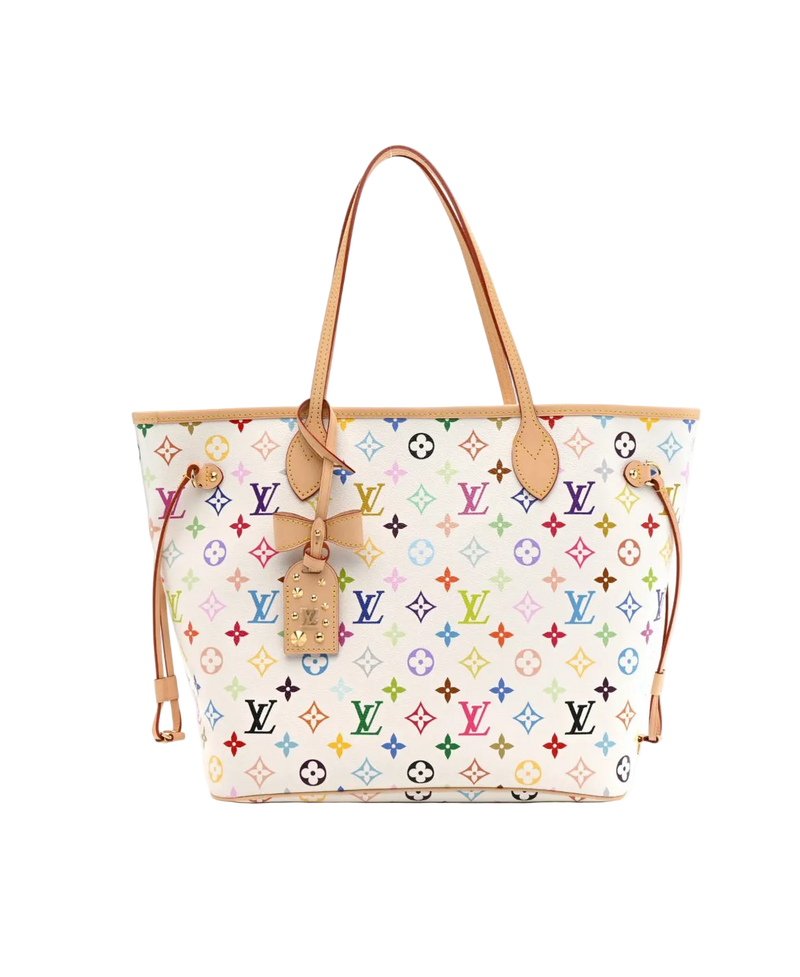 LV X TM Monogram Multicolor Neverfull MM White