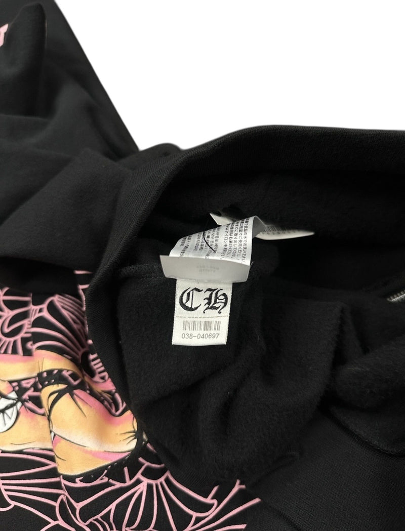 Chrome hearts deadly doll pink cross zip up hoodie