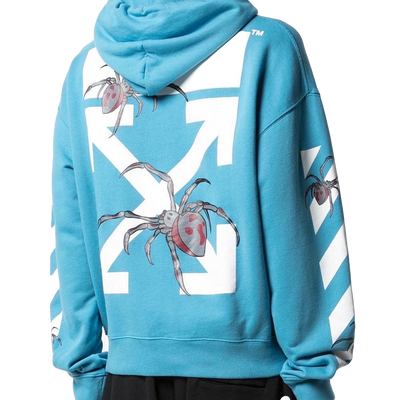 •Off White Spider Arrows Hoodie (Blue)